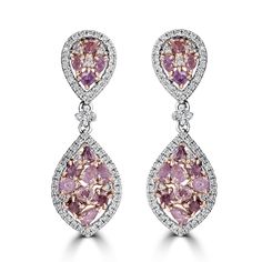 J20371 Pink Diamond Earrings, Diamond Earring, Pink Gemstones, Gold Earring, Pink Diamond, Metal Color, Diamond Gemstone, Gemstone Colors, Fashion Earrings