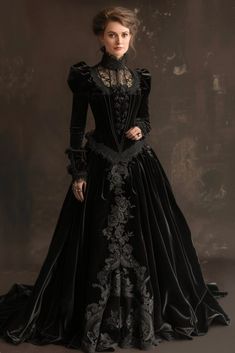 Penny Dreadful Costumes, Pressure Treated Wood Deck, Black Dress Costume, Vampire Gown, Halloween Performance, Victorian Gothic Dress, Black Victorian Dress, Treated Wood Deck, Summer Goth Outfits