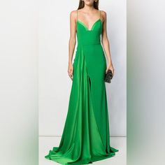 Nwt Green Gown From The Label- Perfect For Black Tie Event! Size Medium - Runs True To Size! Evening Green Maxi Dress With Sweep Train, Green Maxi Dress With Sweep Train For Evening, Summer Black Tie Wedding Guest Dress, Black Tie Wedding Guest Dress, Knit Sundress, Pink Floral Maxi Dress, Black Tie Wedding Guests, Green Gown, Black Tie Wedding