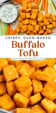 crispy oven - baked buffalo tofu is an easy and delicious appetizer