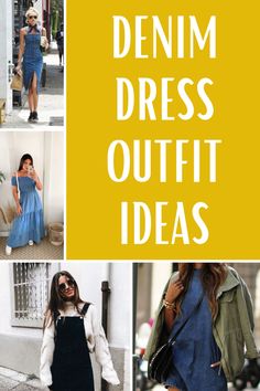 47 Denim Dress Outfit Ideas For Blue Jean Style – ljanestyle.com Blue Jean Dress Outfit, Denim Dress Outfit Fall, Denim Dress Outfit Ideas, Jean Dress Outfit, Jean Dress Outfits, Tube Dress Outfit, Denim Tube Dress, Jeans Dress Outfit, Denim Dress Style