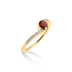 14k Yellow Gold Garnet and Diamond Ring Add a touch of fiery elegance to your jewelry collection with our 14k Yellow Gold Garnet and Diamond Ring. This exquisite piece beautifully combines the deep red of garnet with the sparkling brilliance of diamonds. 14k Yellow Gold Band: Crafted from premium 14k yellow gold, offering a timeless and luxurious look. Natural Genuine Garnet: Features a stunning 5mm natural garnet stone, known for its rich, deep red hue. Sparkling Diamonds: Accented with 20 natu Elegant Ruby Ring With Tension Setting, Elegant Garnet Diamond Ring With Center Stone, Elegant Garnet Diamond Ring With Birthstone, Elegant Garnet Birthstone Diamond Ring, Elegant Garnet Rings With Brilliant Cut, Garnet And Diamond Ring, Garnet Stone, Sparkle Diamonds, Gold Band