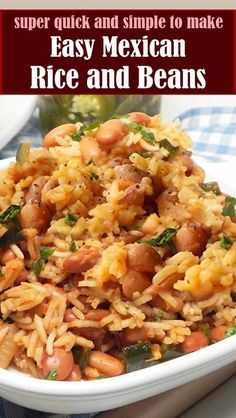 a white bowl filled with rice and beans