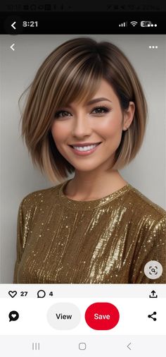 Mom Haircuts, Short Hair Highlights, Brunette Hair With Highlights, Hairstyle Inspo, Hair Idea, Hair Affair, Favorite Hairstyles, Haircuts With Bangs, Pretty Hair