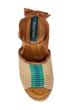 A double layer of braided jute adds tropical lift to a boho leather sandal detailed with tiny gleaming studs on the heel straps. 2" heel; 1 1/4" platform (size 8.5) Adjustable strap with hook-and-loop closure Leather upper/synthetic lining and sole Imported Women's Shoes Closed Toe Espadrille Heels With Woven Sole, Woven Jute Sandals With Round Toe, Brown Espadrille Heels For The Beach, Woven Sole Espadrille Heels For Vacation, Espadrille Heels With Woven Sole For Vacation, Green Closed Toe Espadrilles For Beach, Casual Brown Straw Heels, Closed Toe Woven Leather Espadrilles, Woven Leather Round Toe Espadrilles