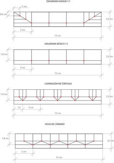 three diagrams showing the different types of lines that are used to create an architectural design