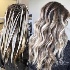 Blonde Hair With Roots, Blonde Lowlights, Blonde Highlights On Dark Hair, Highlights Blonde, Dark Hair With Highlights, Hair Techniques, Hair Color Techniques, Balayage Hair Blonde