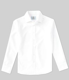 From Class Club&#x2C; this shirt features:Synthetic fabric spread collarLong sleevesButton front closurePolyester/spandexMachine wash/tumble dryImported. Long Sleeve Shirt With Button Closure For School, Classic Long Sleeve School Shirt, Fitted Long Sleeve School Shirt, Classic School Shirt With Button Closure, Solid Color Collared Dress Shirt With Button Closure, Classic Fitted Shirt For School, Solid Collared Dress Shirt With Button Closure, Fitted School Shirt With Button Closure, Fitted Button-up School Shirt