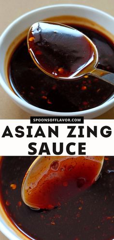 2 images showing Asian zing sauce in a white bowl. Asian Zing Sauce, Asian Dipping Sauce Recipes, Asian Sauce Recipes, Stir Fry Sauce Easy, Homemade Stir Fry Sauce, Asian Dipping Sauce, Vegetarian Stir Fry, Wing Sauce Recipes, Teriyaki Sauce Recipe