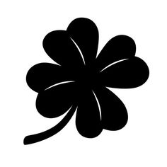 a black and white silhouette of a four - leafed clover on a white background