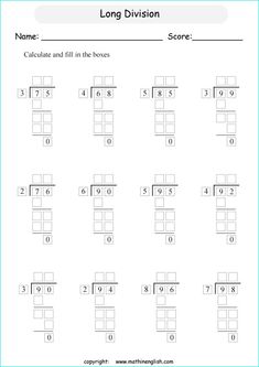 the long division worksheet for students to practice their math skills and help them learn how