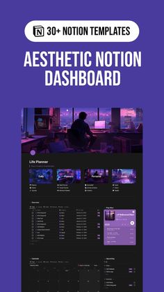 an image of a web page with the title'aesthetic motion dashboard'on it