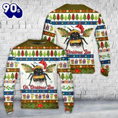 a christmas sweater with an image of a bee on it