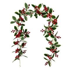 a wreath made out of holly leaves and red berries