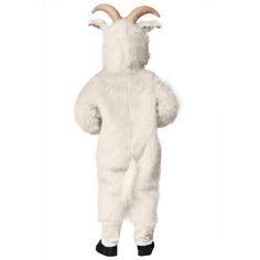 a man in a white goat costume