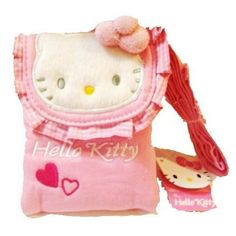 Pink Hello Kitty Bag with strap * official licensed imported item * Long shoulder strap * approx size 5.5" x 3.75" * Plush Hello Kitty Face with 3D Bow Size: one size.  Gender: female.  Age Group: adult. Messenger Bags For School, Hello Kitty School, Hello Kitty Face, Girls Messenger Bag, Hello Kitty Purse, Cat Cupcakes, Hello Kitty Cupcakes, Cute School Stationary, Kitty Items