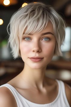 Choppy Bob With Bangs Fine Hair, Modern Pageboy Haircut, Long Pixie Hairstyles For Fine Hair, Pageboy Haircut Women, Short Shaggy Bob With Bangs, Choppy Bob Hairstyles With Bangs, Above Shoulder Hair