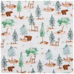 an animal themed wallpaper with trees and animals