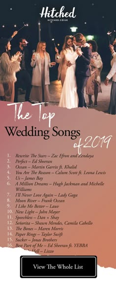 the top wedding songs of 2011 by various artists from across the world, including one for each song