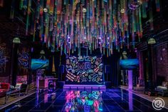 This Bat Mitzvah Was An Electric Blowout at The Assembly Room | Revolution Event Design & Production | PartySlate Disco Centerpieces, Mazel Tov, Rooftop Wedding, Event Photos, Photo Look, Dance Floor, Creative Decor, Event Design