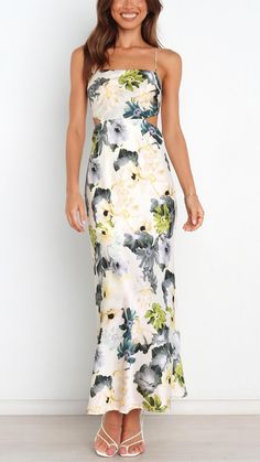 Toperth Floral Elegance Satin Maxi Dress – Toperth Printed Bridesmaid Dresses Lulus, Bridesmaid Dresses Floral Print Lulus, Europe Wedding, Off Shoulder Fashion, Satin Maxi, Satin Maxi Dress, Floral Jumpsuit, Little White Dresses, Elevate Your Look