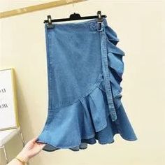 Ruffle Denim Skirt, Fishtail Skirt, Skirt Denim, Garden Toys, Women Lace, Beauty Health, Wedding Events