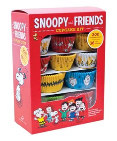 snoopy friends cupcake set in a box