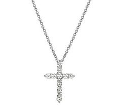 Highlight your faith with this elegant cross pendant that draws the eye with a generous helping of scintillating lab-grown diamonds. From LuxLab Diamonds. Classic Diamond Accents Cross Pendant Necklace, Classic Cross Necklace With Diamond Accents, Classic Cubic Zirconia Cross Necklace, Cross Jewelry, The Eye, Cross Pendant, Lab Grown, Lab Grown Diamonds, Lab