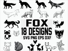 Fox Svg, Emoticon Faces, Autumn Animals, Peeking Cat, Sleeping Animals, Cat Clipart, Animal Svg, Fox Head, Dog Silhouette