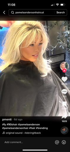 Pam Anderson Hair 90s Bangs, Blonde Hair Wispy Fringe, Pam Anderson Haircut, Pamela Bangs, Pamela Anderson Bangs 90s, Wispy 90s Bangs, Pamela Anderson Haircut 90s, Pamela Aesthetic, Pamela Anderson Short Hair