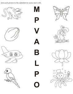 an alphabet worksheet with pictures of animals and letters that spell out the letter m