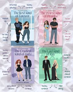 four different covers of the best kind of romance series, including one for him and two for her