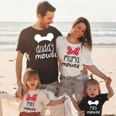 Daddy Mama Mini Mouse Disney Matching Family Disney Trip Custom T Shirt Father And Girl, Matching Family T Shirts, Mother Daughter Matching Outfits, Family Disney Trip, Family Look, Mini Mouse, Adventures By Disney, Mommy And Me Outfits, Disney Trip