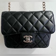 Very Rare Vintage 1989-1991 Chanel Caviar Quilted Mini Square Flap Black Purse Bags Vintage, Chanel Caviar, Black Purse, Chanel Bags, Black Purses, Very Rare, Chanel, Bag Lady, Purse