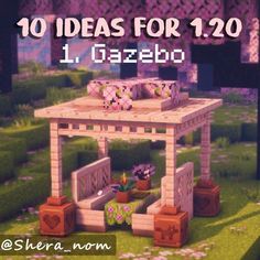 an image of a small table made out of wood and plants with text overlay that reads 10 ideas for 120 1 gazebo