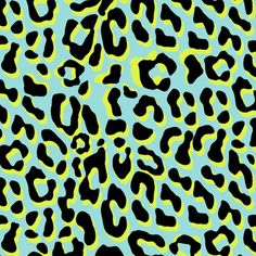 an animal print pattern with black and yellow spots on a blue background stock photo - 1387982