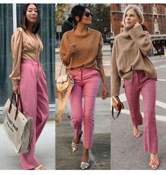 Pink Pants Outfit, Color Combinations For Clothes, Mode Casual, Pink Pants, Colourful Outfits, Office Outfits, Work Fashion, Outfits Casuales, Work Outfits