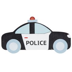 a wooden toy police car with the word police on it's front and side