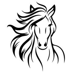 a horse with long hair on it's head