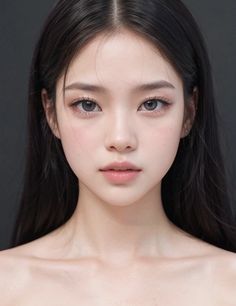 Slim Face Aesthetic Korean, Korean Face Claims Artbreeder, Dewey Makeup, Makeup Ulzzang, Desired Face Ideas Ulzzang, Easy Eyebrow Tutorial, Ulzangg Girl Make Up, Hoyeon Jung Makeup