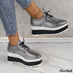 Olivia Mark - Stylish Single Shoes with Thick Soles and Fashionable Straps Plateau Sneaker, Casual Wedges, Dressing Style, Platform Loafers, Outdoor Shoes, Winter Shoes, Platform Sneakers, Casual Shoes Women, Platform Shoes