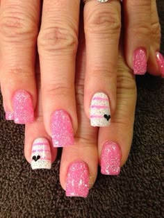 Nails Valentine Nail Designs Gel Art Ideas, Valentine's Day Nail Ideas, Valentines Pedicure Toenails, Valentine Gel Nails Ideas, Valentines Pink Nails, Valentines Gel Nails Ideas, Hot Pink Valentine Nails, Pink Nails Valentine's Day, February Nail Designs