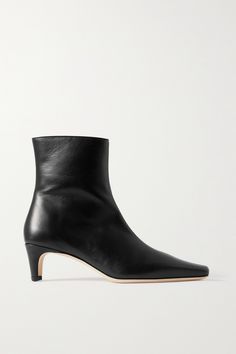 Modernist silhouettes are what sets STAUD's designs apart. These 'Wally' ankle boots are made from supple leather with sculptural heels. The point-toe shape looks just as chic with jeans as it does a midi dress. Best Ankle Boots, Shoes Boots Ankle, Best Black, Goat Leather, Black Ankle Boots, Leather Ankle Boots, Net A Porter, Fashion Boots, Black Boots