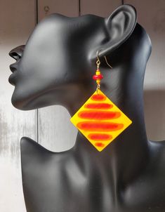 Be bold and wear these brightly-colored earrings. You will look FABULOUS!! Add some fun with juju jazz. Funky Yellow Earrings For Party, Vibrant Yellow Earrings For Beach, Yellow Funky Earrings For Gift, Artistic Handmade Yellow Earrings, Funky Yellow Handmade Earrings, Yellow Funky Handmade Earrings, Funky Handmade Yellow Earrings, Vibrant Yellow Beach Earrings, Handmade Funky Yellow Earrings