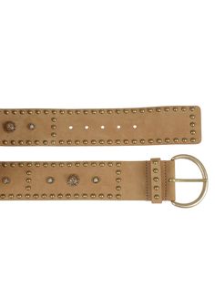 High belt with studs and ornaments in brass and semi-precious stones Colour: beige Composition: 100% leather Dimensions: height 6cm Colour Beige, Women's Belt, Semi Precious Stones, Luxury Boutique, True Religion, Belts For Women, Semiprecious Stones, Precious Stones, Stone Color