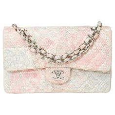 Amazing​ ​&​ ​Rare​ ​Chanel​ ​Timeless​ ​Camellia​ ​limited​ ​edition​ ​double​ ​flap​ ​shoulder​ ​bag​ ​in​ ​multicoloured​ ​quilted​ ​Tweed​ ​(pastel​ ​colors​ ​pink,​ ​gray,​ ​ivory),​ ​silver​ ​metal​ ​trim,​ ​silver​ ​metal​ ​handle​ ​interlaced​ ​with​ ​multicolor​ ​Tweed​ ​allowing​ ​a​ ​hand​ ​or​ ​shoulder​ ​or​ ​crossbody​ ​carry 1​ ​patch​ ​pocket​ ​on​ ​the​ ​back​ ​of​ ​the​ ​bag Padded​ ​flap​ ​closure,​ ​​ ​silver​ ​metal​ ​CC​ ​closure Pink​ ​leather​ ​inner​ ​lining,​ ​a​ ​doubl Pink Chanel Bag, Luxury Bags Collection, Chanel Pink, Flap Shoulder Bag, Pink Chanel, Fancy Bags, Pretty Bags, Metal Trim, Cute Bags