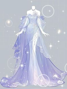 the dress is blue and has white stars on it, as well as an angel's wings