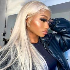 Virgin Hair Wigs, Blonde Lace Front Wigs, Human Virgin Hair, Hair Laid, Straight Lace Front Wigs, Blonde Wig, Baddie Hairstyles, Blonde Color, White Hair