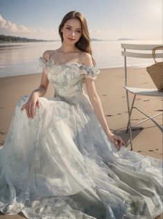 Olivia Mark - Seaside Vacation Beach Sun Dress with Ruffled Hem, Off-Shoulder Long Dress Terry Cloth Dress, Off Shoulder Long Dress, Moon Dress, Silk Camisole, Fantasy Dress, Colored Wedding Dresses, Vacation Dresses, Vacation Beach, Body Con Skirt