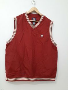 Length 28" Armpits 44"- 45" Vintage Red Vest For Summer, Red Vest Men, Fitted Retro Red Vest, Red Retro Winter Vest, Retro Red Sleeveless Vest, Golf Vest, Golf School, Maroon Red, Vests Mens